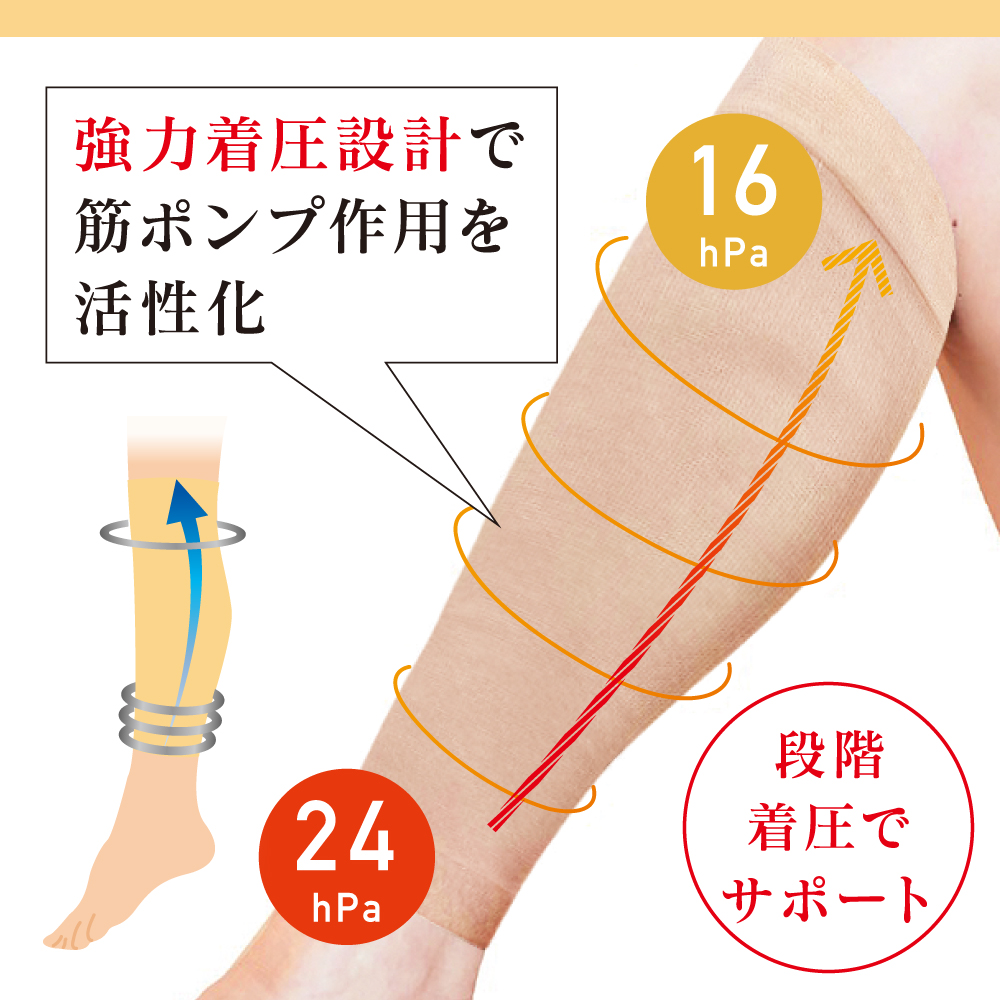 ふくらはぎ着圧サポーター ベージュ 【1足組（2枚）】