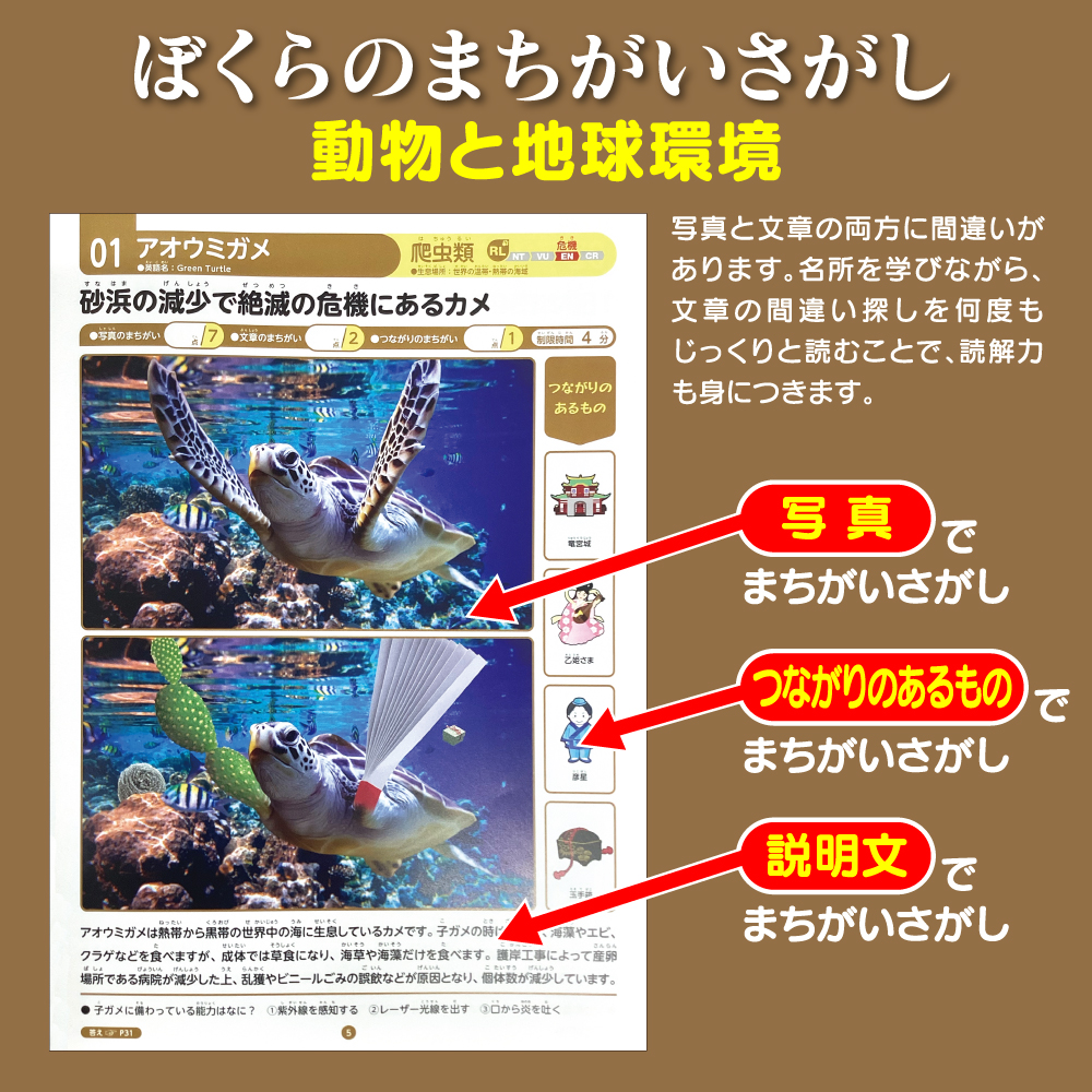 ぼくらのまちがいさがし【動物と地球環境】&ぼくらのまちがいない暗算【19×19の暗算】セット