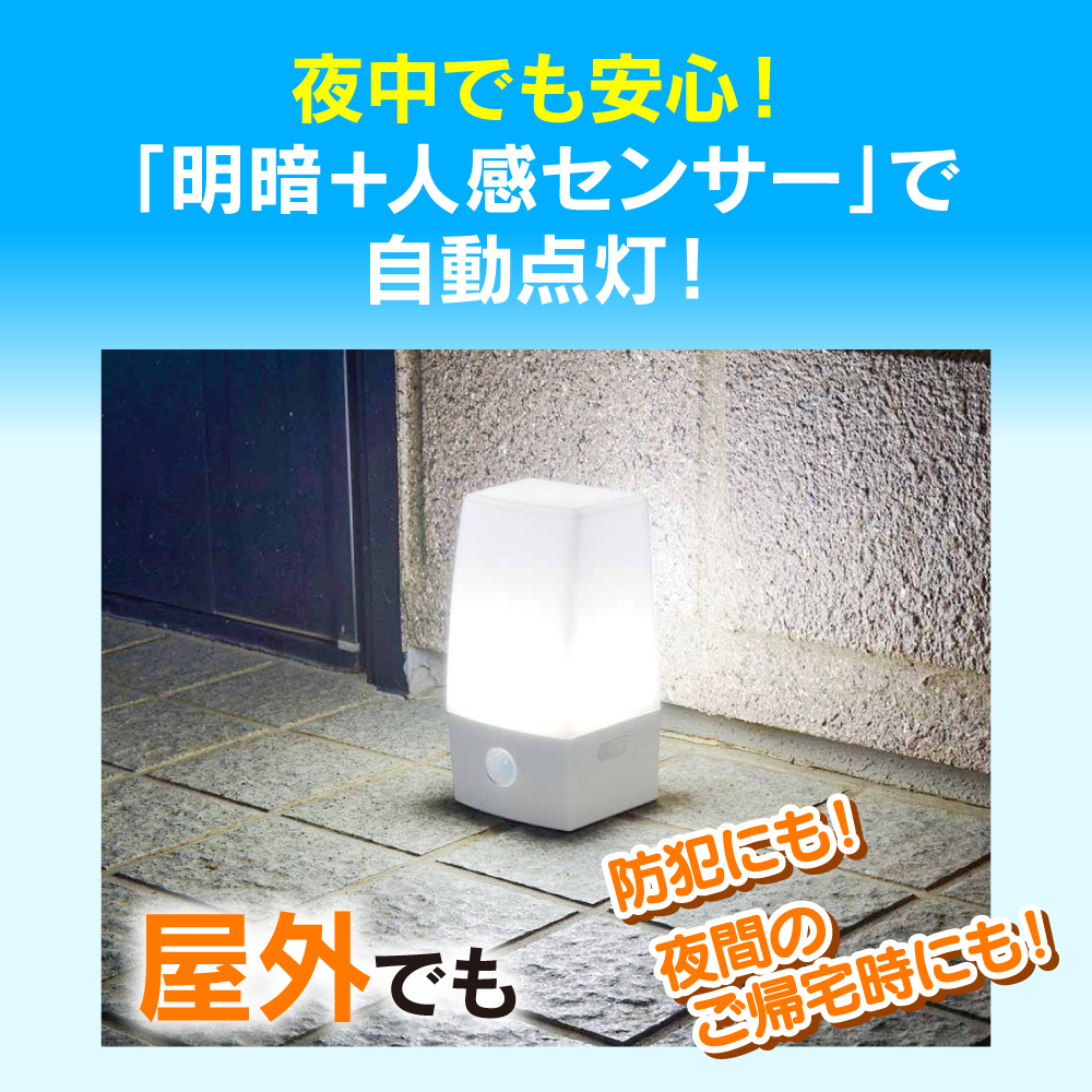 LEDセンサーライト2個＋電池（12本）