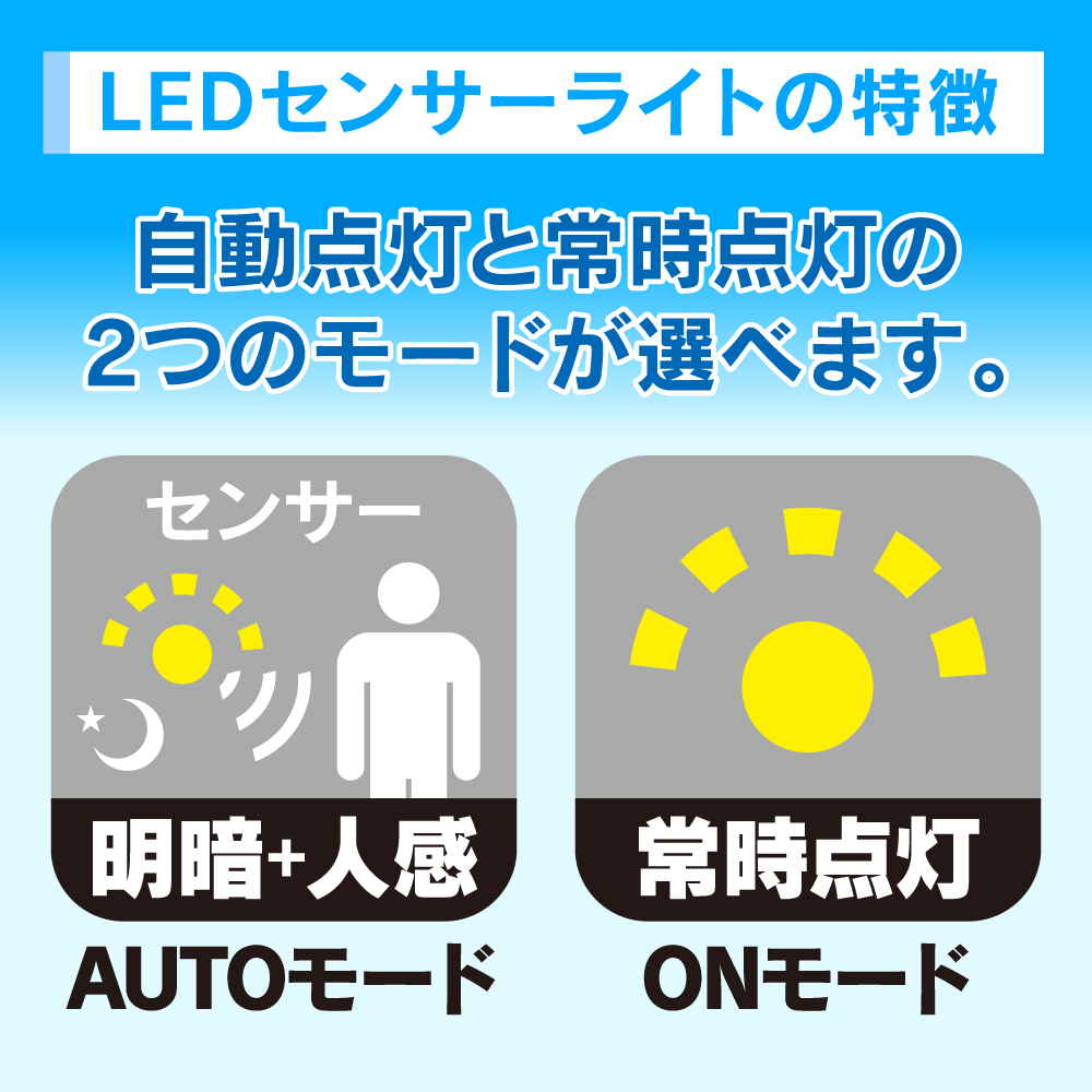 LEDセンサーライト2個＋電池（12本）
