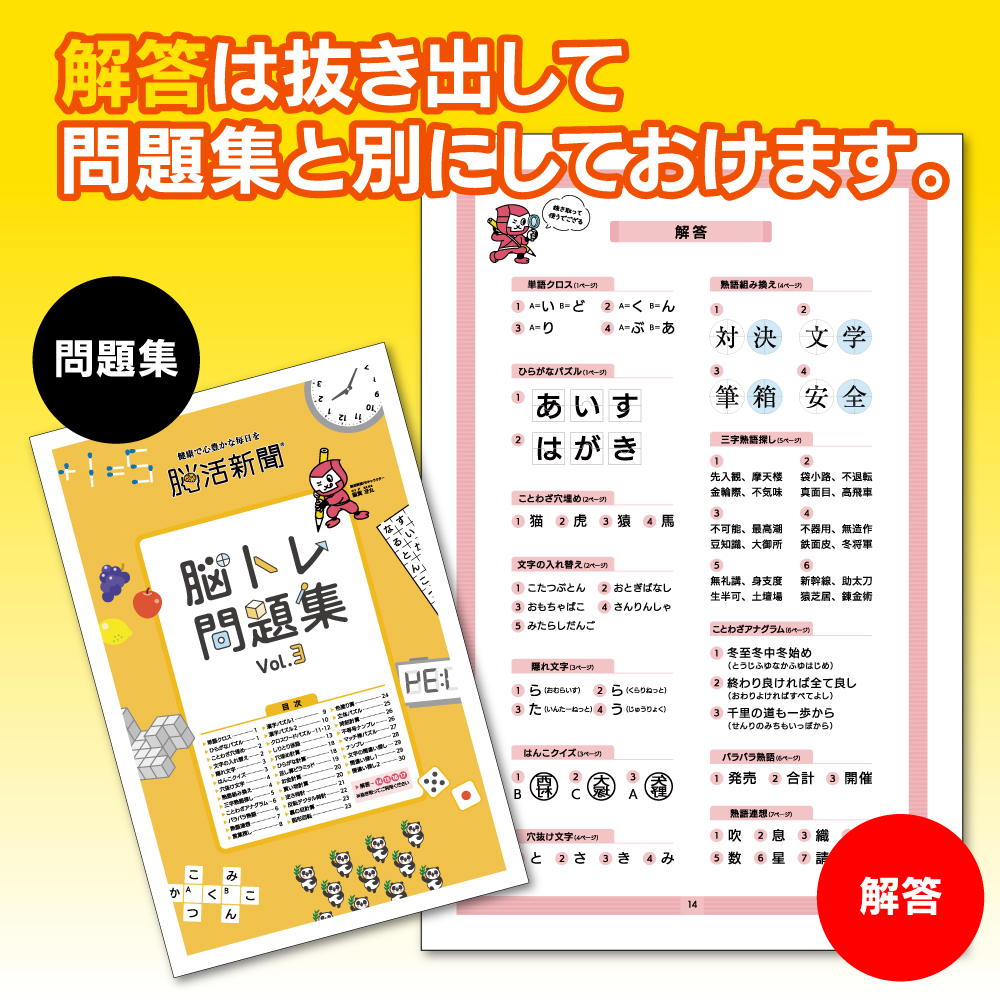 脳活新聞 脳トレ問題集 Vol.3　【100部セット】