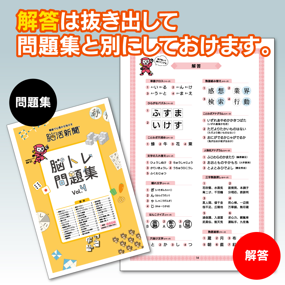脳活新聞 脳トレ問題集 Vol.4　【100部セット】