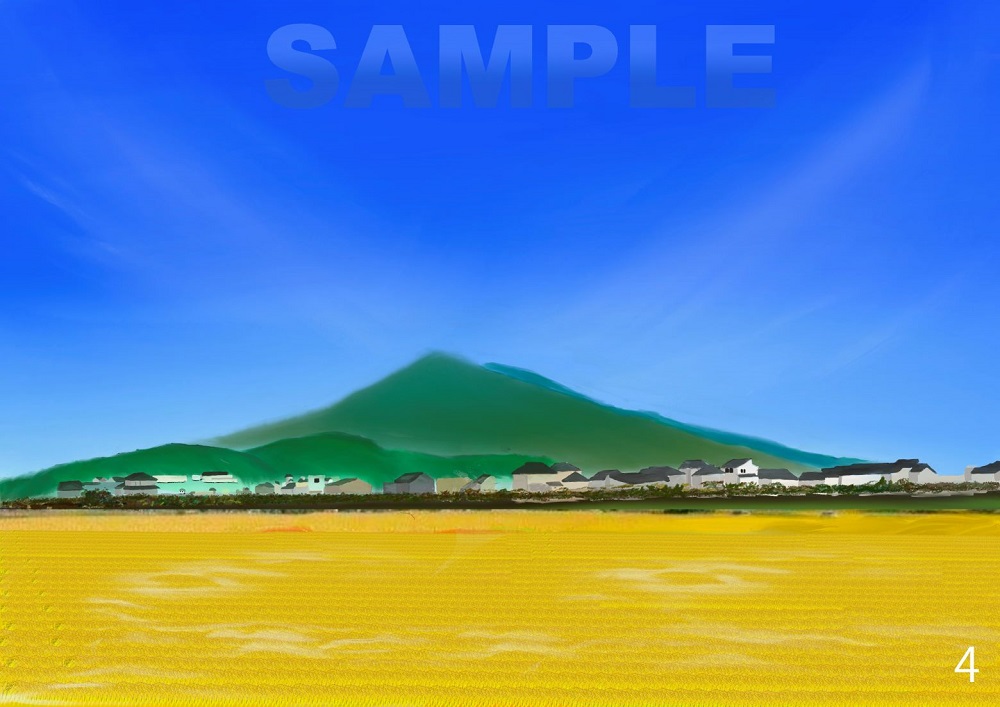 糸島八景画　可也山農景　4枚セット