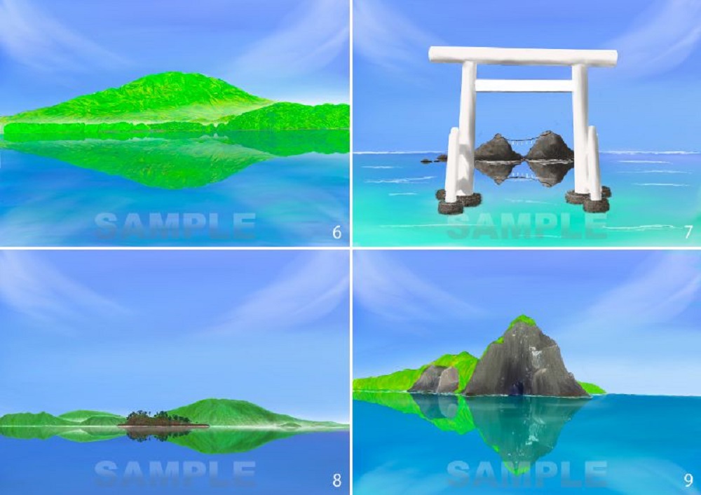 糸島八景画～緑萌える糸島 ～９枚セット