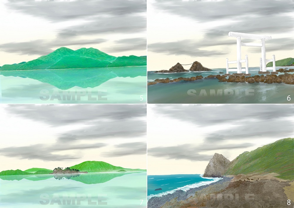 糸島八景画～雨上がりの糸島  ～8枚セット