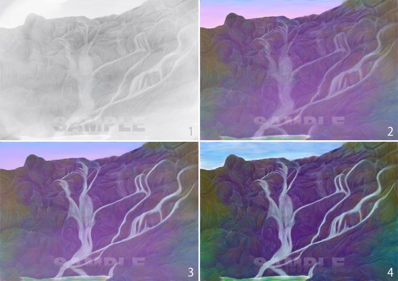 糸島八景画～白糸八相～4枚セット