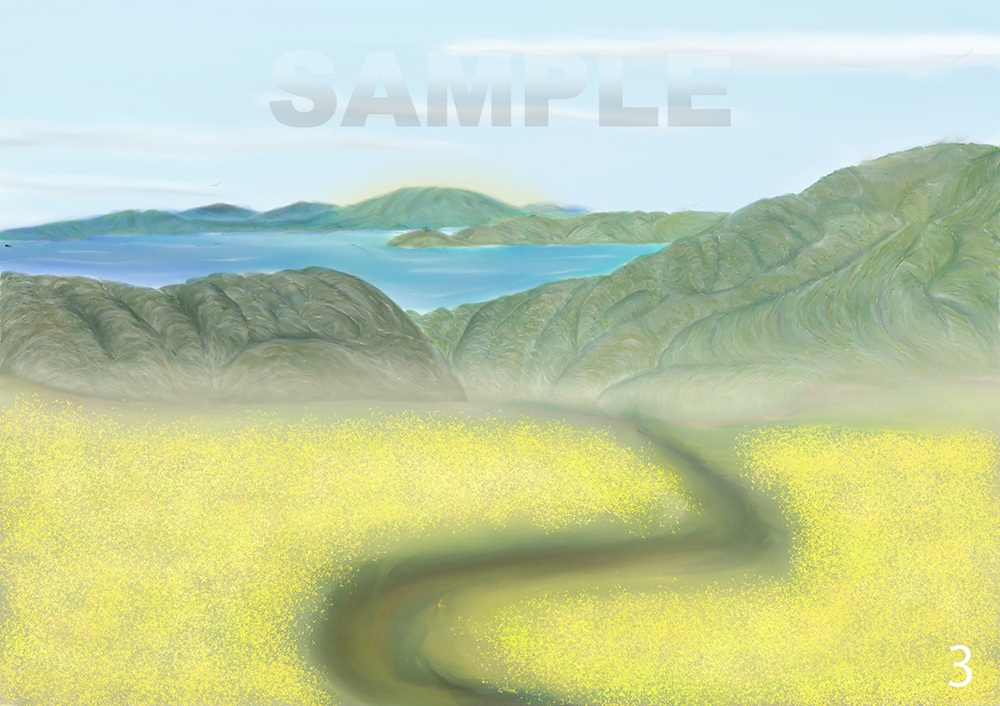 糸島八景画～春の兆し・可也山を望む～９枚セット