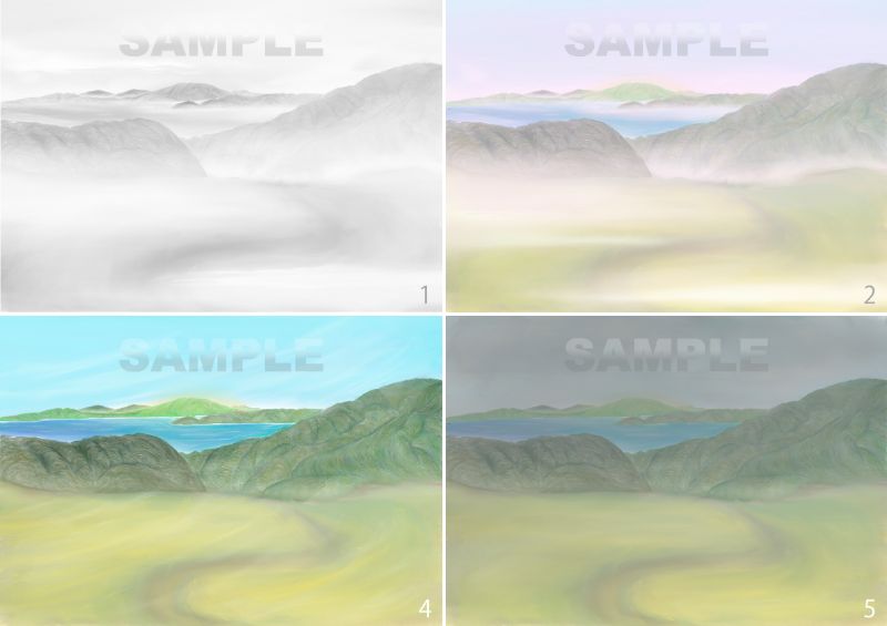 糸島八景画～春の兆し・可也山を望む～９枚セット