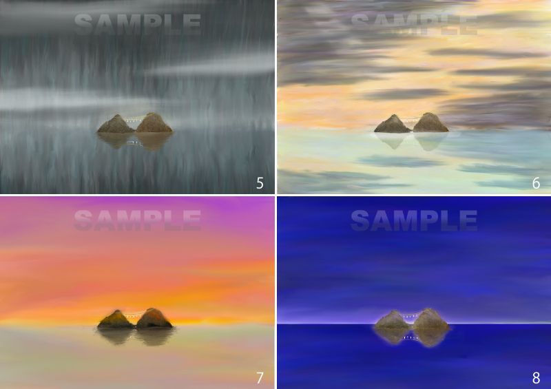 糸島八景画～夫婦岩八相～4枚セット