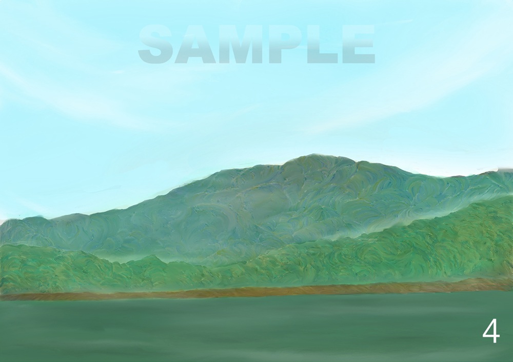 糸島八景画～雷山遠望～4枚セット