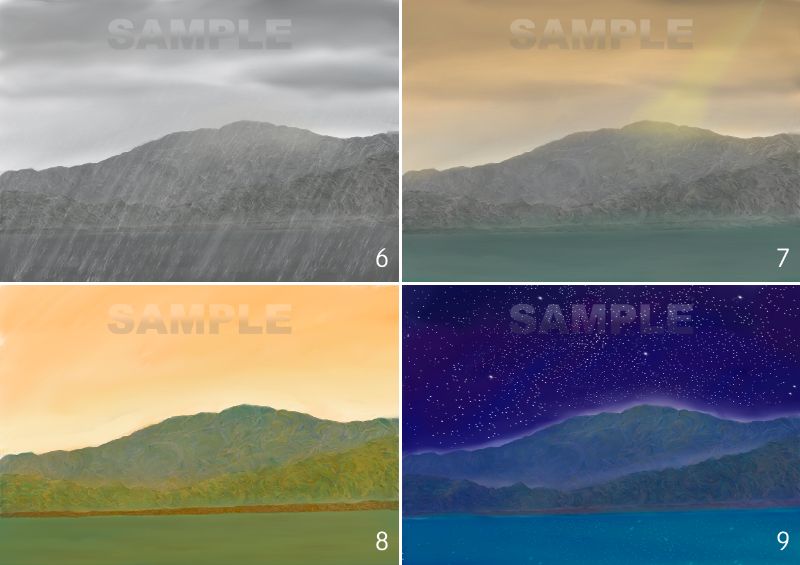 糸島八景画～雷山遠望～4枚セット