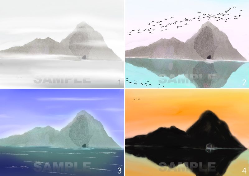 糸島八景画～芥屋の大門・八相～８枚セット