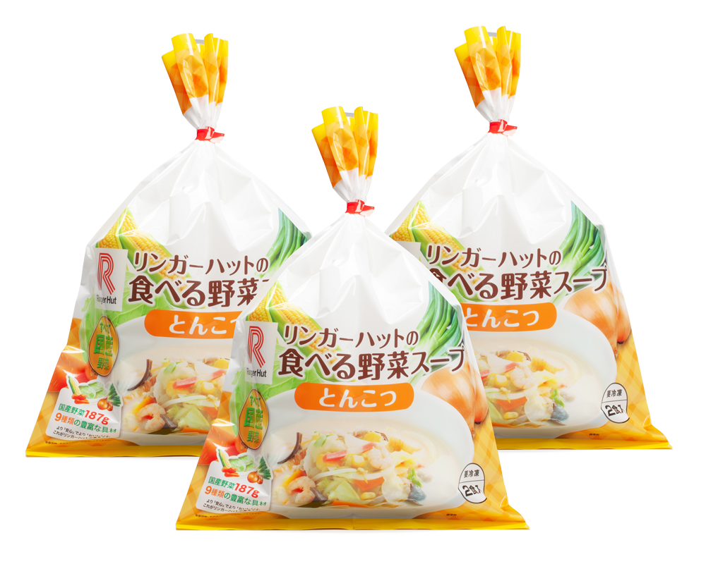 リンガーハット　食べる野菜スープとんこつ味2食入り×３の計6食