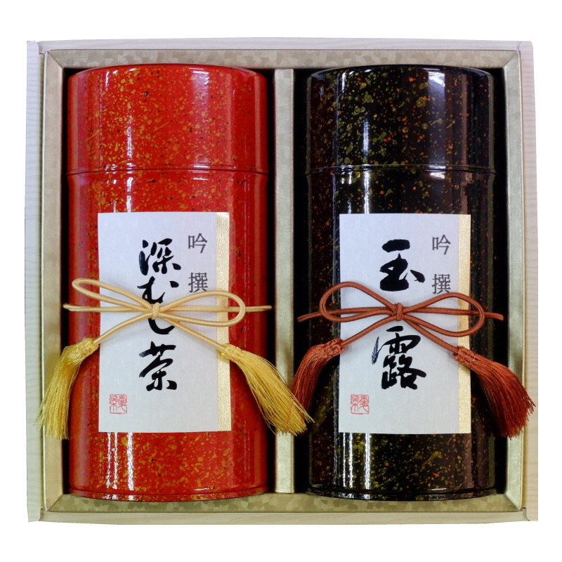 送料無料】深蒸し八女茶詰合せ缶入り（八女玉露・八女煎茶） | 西日本