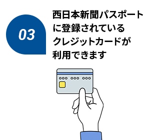 西日本新聞パスポートに登録されているクレジットカードが利用できます